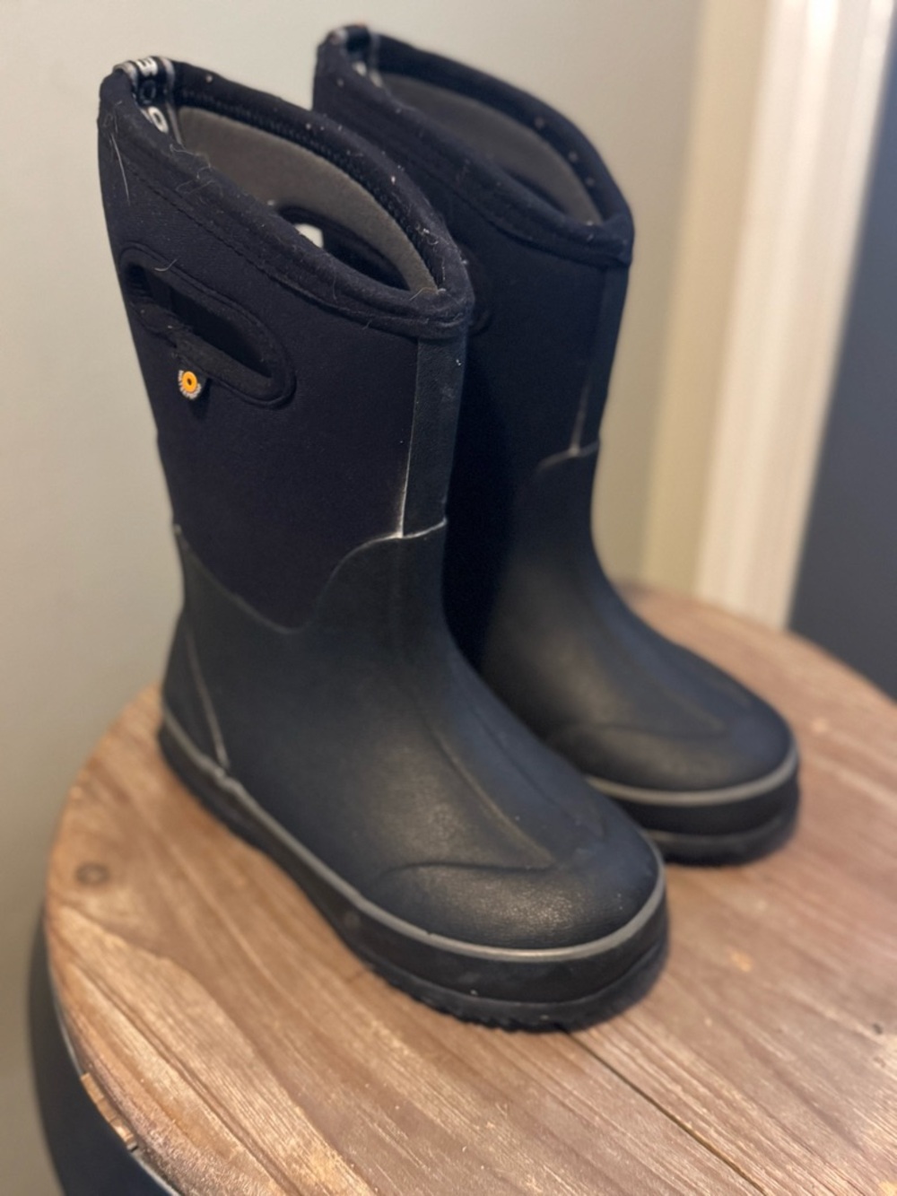 Bogs Kids Black Waterproof Pull-On Rain & Snow Boots